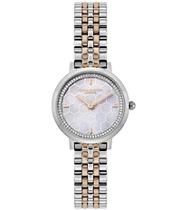 Olivia Burton Women's Honeycomb Ultra Slim Quartz Analog Two Tone Stainless Steel Bracelet Watch