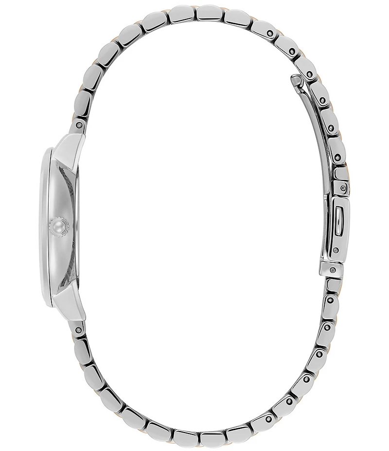 Olivia Burton Women's Honeycomb Ultra Slim Quartz Analog Two Tone Stainless Steel Bracelet Watch