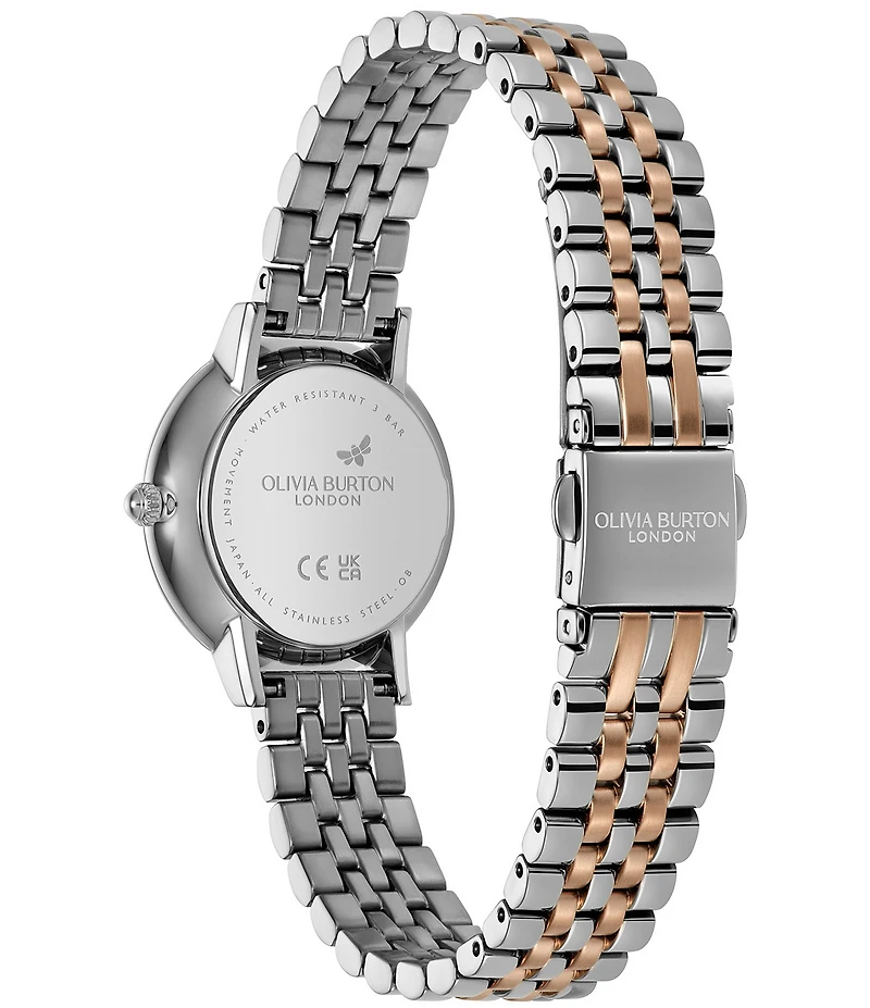 Olivia Burton Women's Honeycomb Ultra Slim Quartz Analog Two Tone Stainless Steel Bracelet Watch