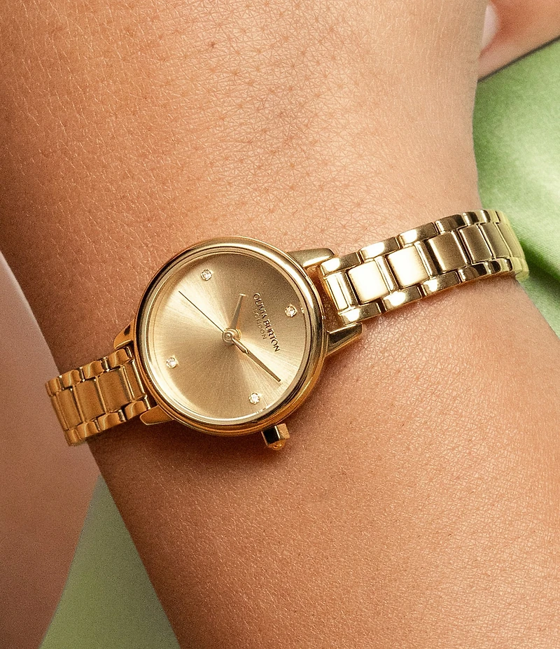 Olivia Burton Women's Mini Quartz Analog Gold Tone Stainless Steel Bracelet Watch