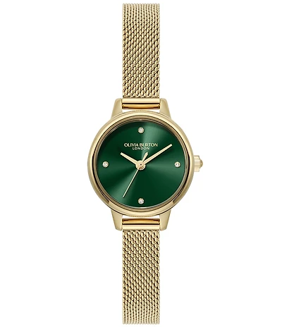 Olivia Burton Women's Mini Quartz Analog Gold Tone Stainless Steel Mesh Bracelet Watch