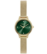 Olivia Burton Women's Mini Quartz Analog Gold Tone Stainless Steel Mesh Bracelet Watch