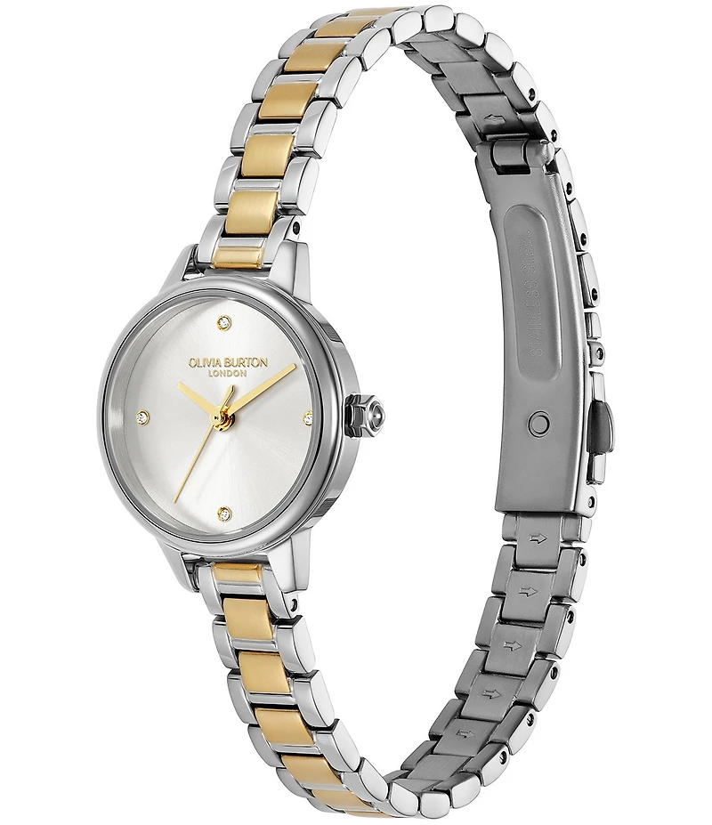 Olivia Burton Women's Mini Quartz Analog Two Tone Stainless Steel Bracelet Watch