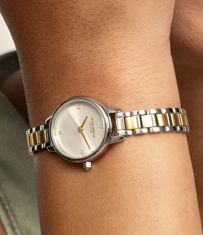Olivia Burton Women's Mini Quartz Analog Two Tone Stainless Steel Bracelet Watch