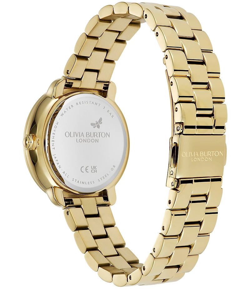 Olivia Burton Women's Moonphase Multifunction Gold Tone Stainless Steel Bracelet Watch