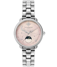 Olivia Burton Women's Moonphase Multifunction Stainless Steel Bracelet Watch