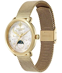 Olivia Burton Women's Moonphase Multifunction Stainless Steel Mesh Bracelet Watch