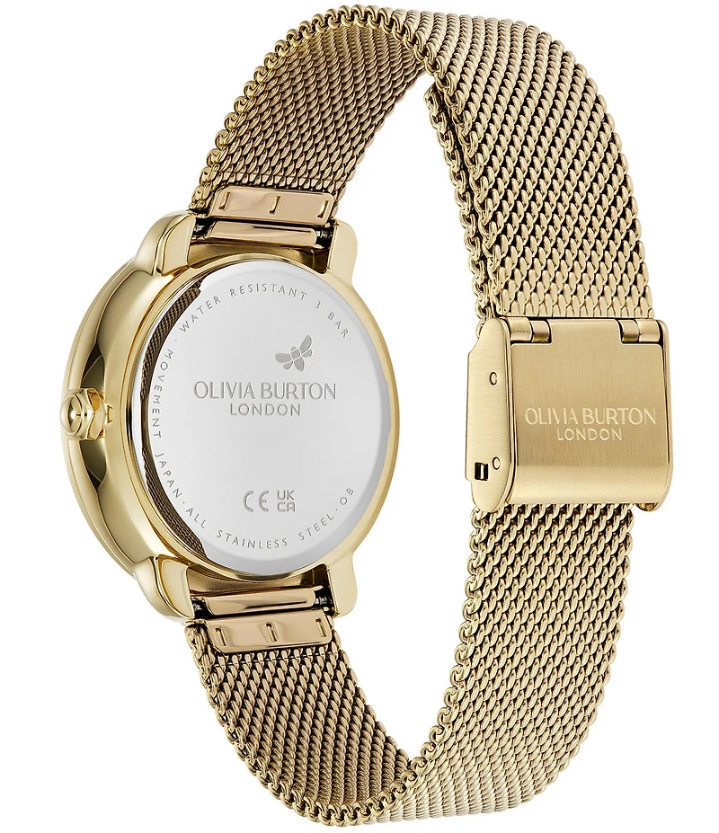 Olivia Burton Women's Moonphase Multifunction Stainless Steel Mesh Bracelet Watch
