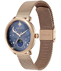 Olivia Burton Women's Moonphase Multifunction Stainless Steel Mesh Bracelet Watch
