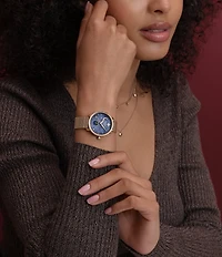 Olivia Burton Women's Moonphase Multifunction Stainless Steel Mesh Bracelet Watch