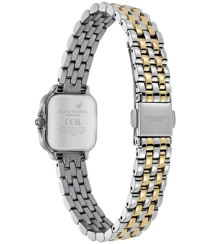 Olivia Burton Women's Petite Grosvenor Quartz Analog Two Tone Stainless Steel Bracelet Watch