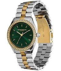 Olivia Burton Women's Sports Luxe Bejewelled Quartz Analog Two Tone Stainless Steel Bracelet Watch