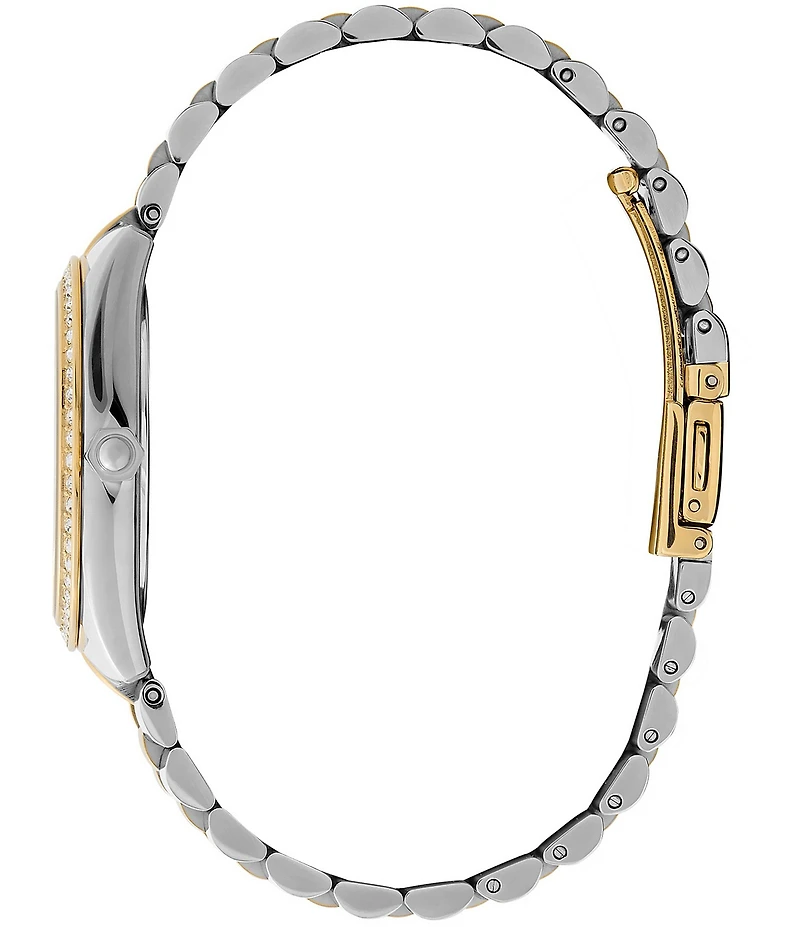 Olivia Burton Women's Sports Luxe Bejewelled Quartz Analog Two Tone Stainless Steel Bracelet Watch