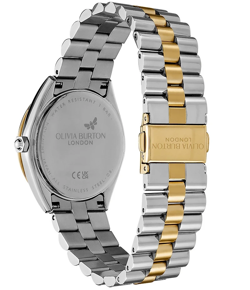 Olivia Burton Women's Sports Luxe Bejewelled Quartz Analog Two Tone Stainless Steel Bracelet Watch