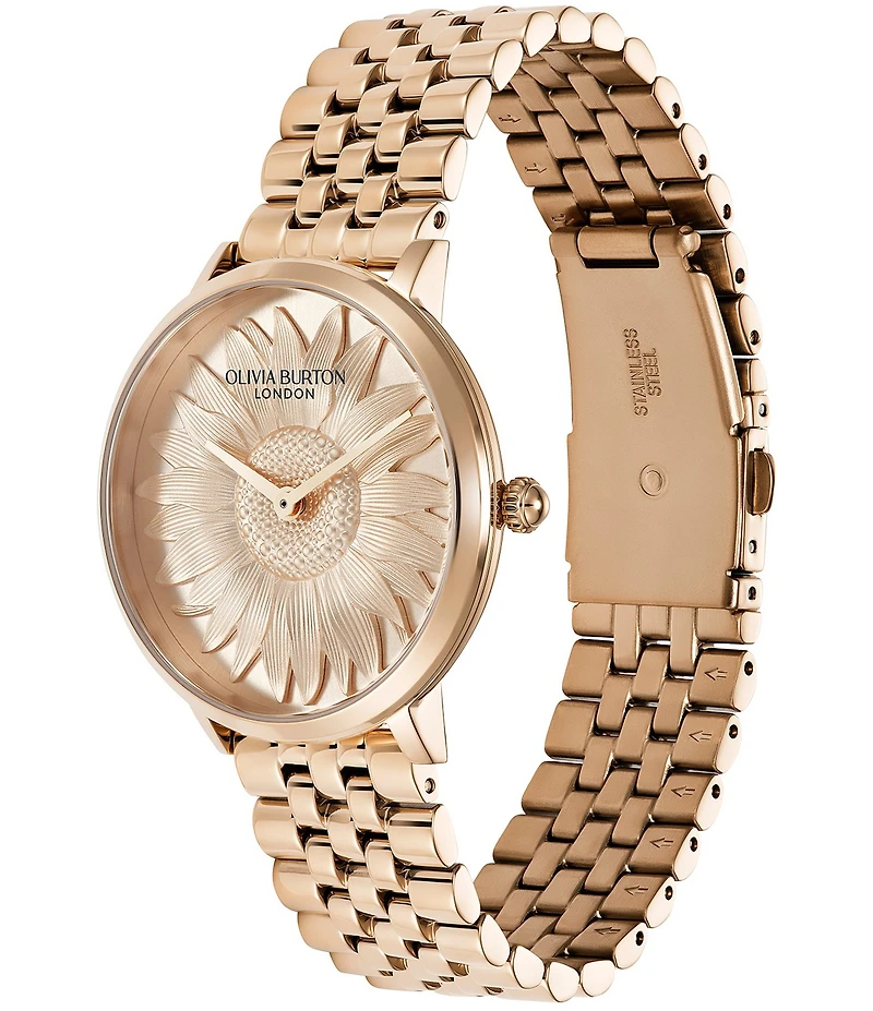 Olivia Burton Women's Sunflower Quartz Analog Stainless Steel Bracelet Watch
