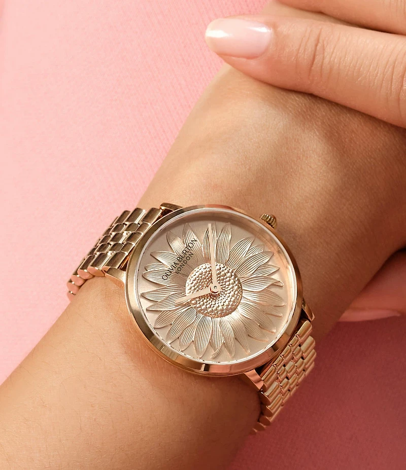 Olivia Burton Women's Sunflower Quartz Analog Stainless Steel Bracelet Watch
