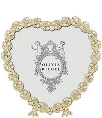 Olivia Riegel Contessa Crystal Pearl Heart Frame, 3 x 5 in.