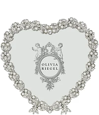 Olivia Riegel Contessa Crystal Pearl Heart Frame, 3 x 5 in.