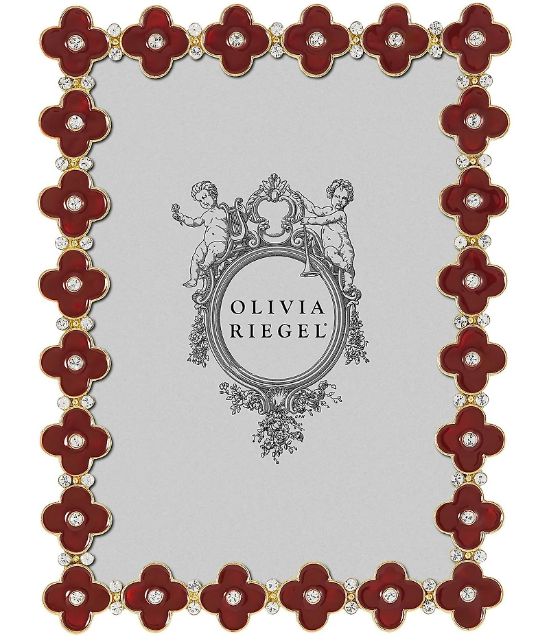 Olivia Riegel Crimson Enamel Clover Frame
