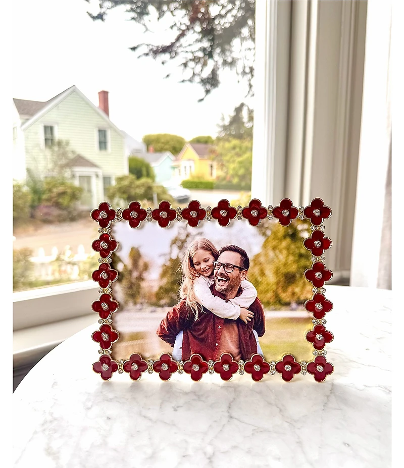 Olivia Riegel Crimson Enamel Clover Frame