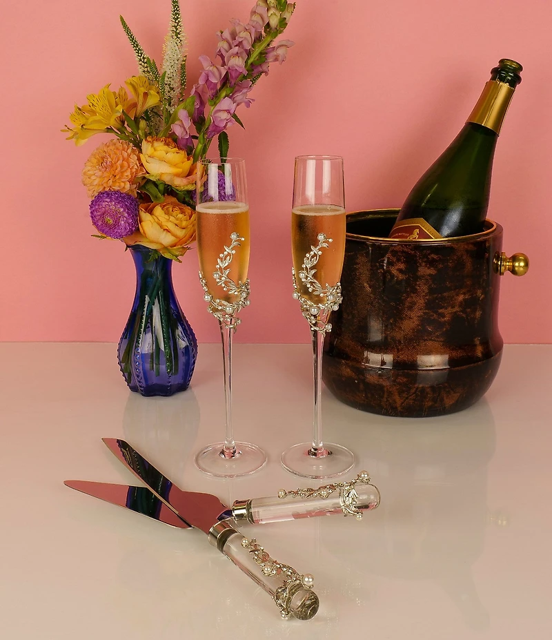 Olivia Riegel Eleanor Pewter Adornment Flutes, Set of 2