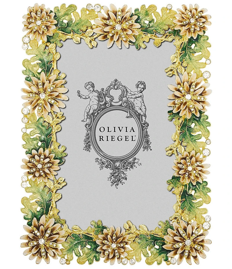 Olivia Riegel Floret Blossom Leaves Crystal Frame