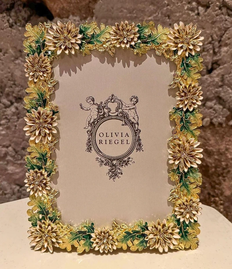 Olivia Riegel Floret Blossom Leaves Crystal Frame