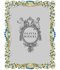 Olivia Riegel Audrey 5#double; x 7#double; Frame with Capri Blue Stones & White Freshwater Pearls