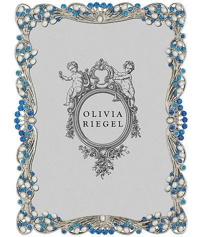 Olivia Riegel Audrey 5#double; x 7#double; Frame with Capri Blue Stones & White Freshwater Pearls