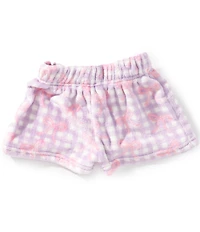 Omg! Accessories Big Girls Gingham Bow Printed Cozy Shorts