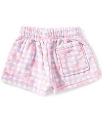 Omg! Accessories Big Girls Gingham Bow Printed Cozy Shorts