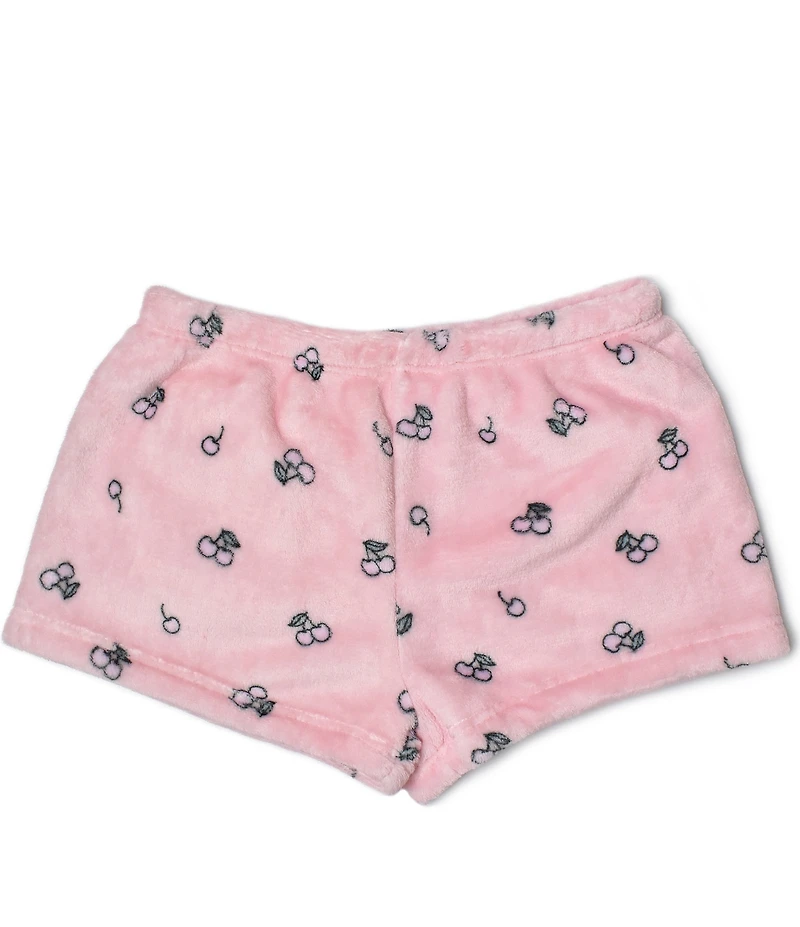 Omg! Accessories Big Girls Cherry Cozy Plush Pajama Shorts
