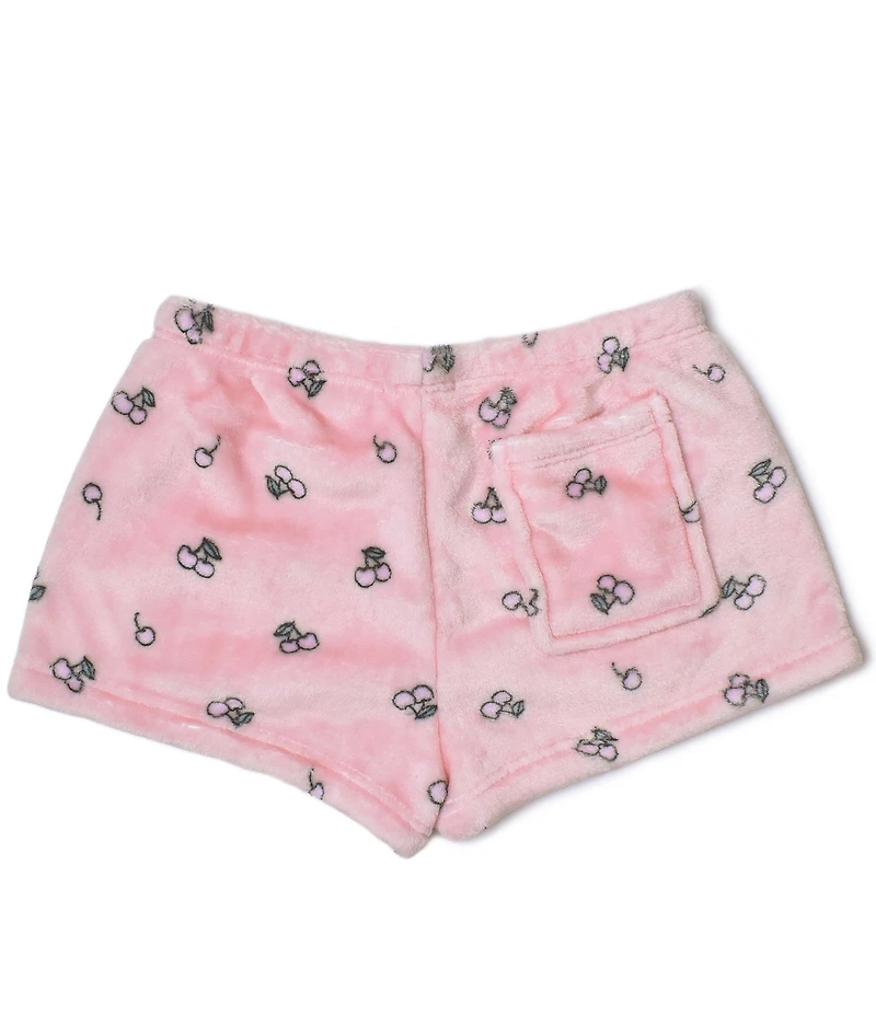 Omg! Accessories Big Girls Cherry Cozy Plush Pajama Shorts