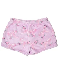 Omg! Accessories Big Girls Floral Bow Cozy Plush Pajama Shorts