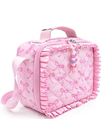 Omg! Accessories Bow Patterned Ruffled Quilted Lunch Bag