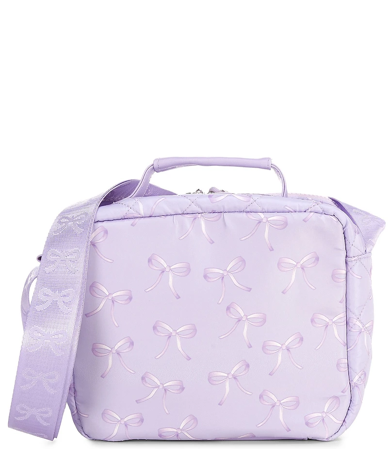 Omg! Accessories Quilted Bow Print Ruffle Detail Lunch Bag