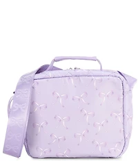 Omg! Accessories Quilted Bow Print Ruffle Detail Lunch Bag