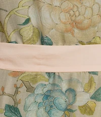 One Hundred Stars Hummingbird Print Long Sleeve Wrap Robe