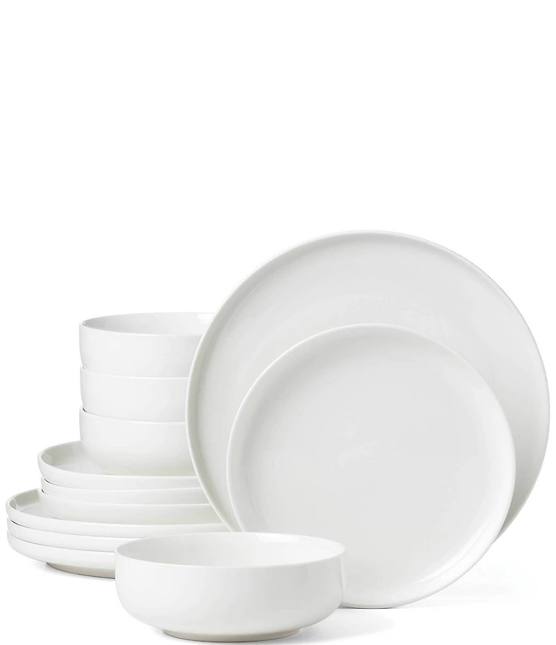 Oneida 24 Seven White 12-Piece Porcelain Dinnerware Set