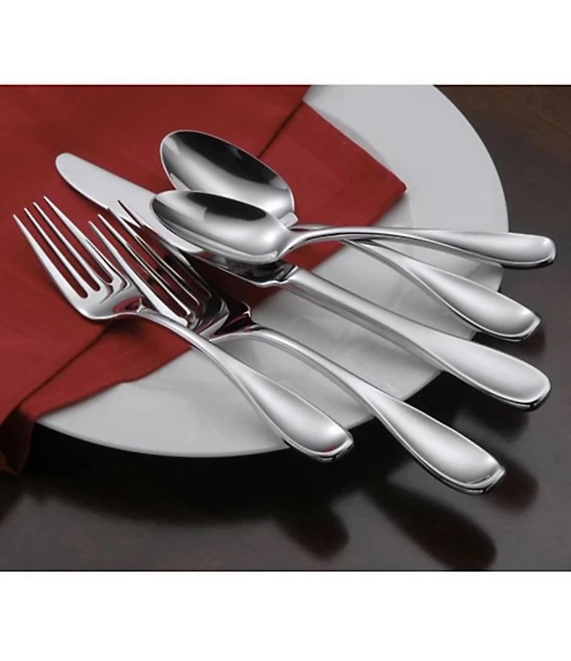Oneida Brushed Satin Voss 45-Piece Stainless Steel Flatware Set