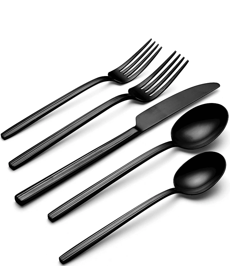 Oneida Dean Satin Black 20 Piece Flatware Set