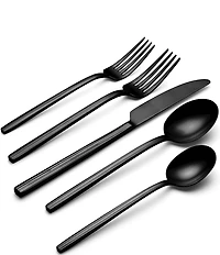 Oneida Dean Satin Black 20 Piece Flatware Set