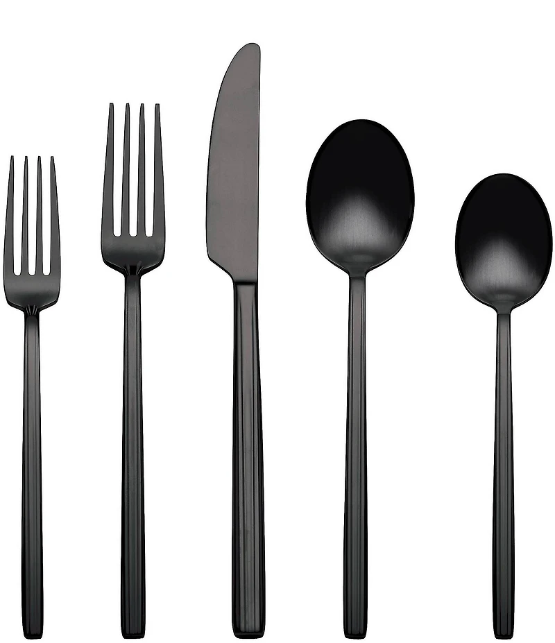 Oneida Dean Satin Black 20 Piece Flatware Set