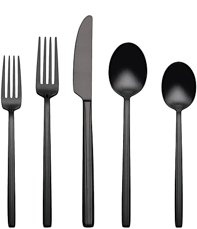 Oneida Dean Satin Black 20 Piece Flatware Set