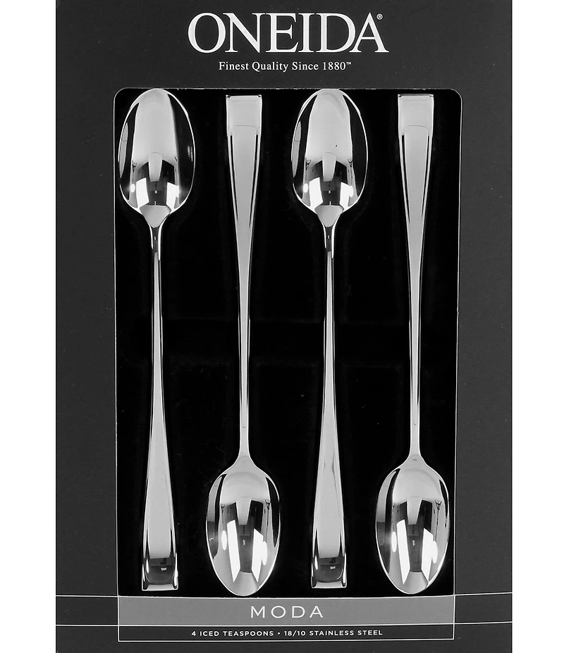 Oneida 4-Piece Moda Stainless Steel Iced Tea Spoon Set