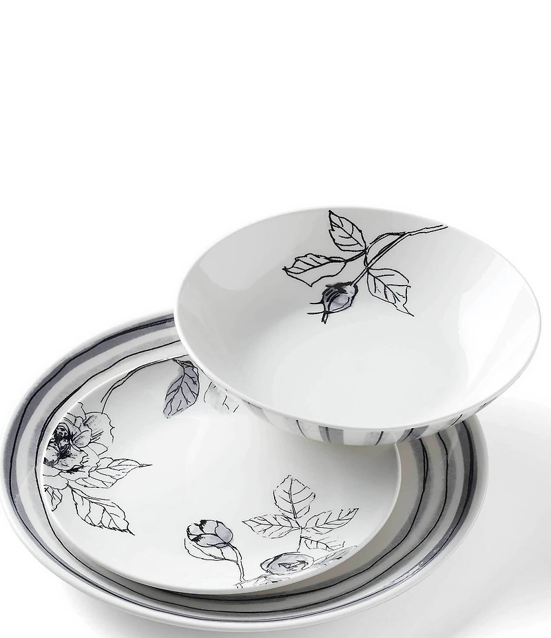Oneida Sketchbook 12-Piece Porcelain Dinnerware Set