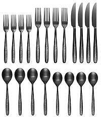 Oneida Storm 20-Piece Stainless Steel Black Flatware Set