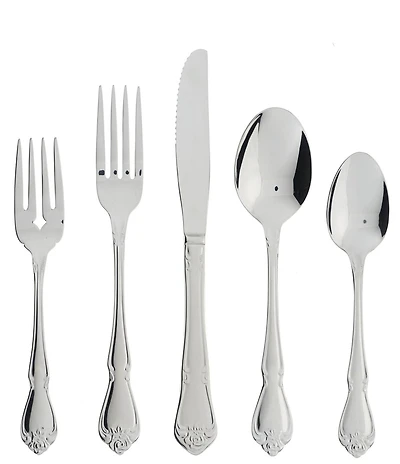 Oneida True Rose 45-Piece Stainless Steel Flatware Set