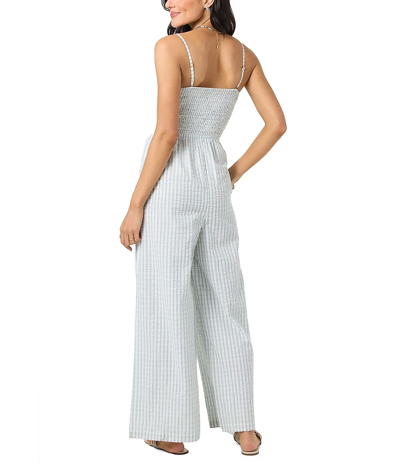 O'Neill Ayana Seersucker Sleeveless Jumpsuit