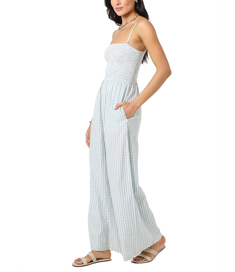 O'Neill Ayana Seersucker Sleeveless Jumpsuit
